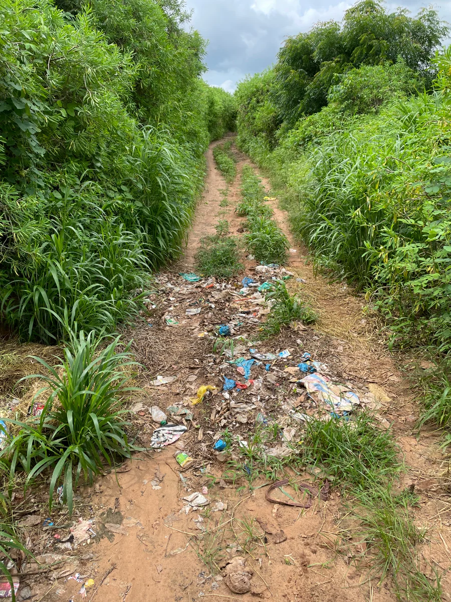 Chemin de campagne, Keur Gondé, décharge sauvage